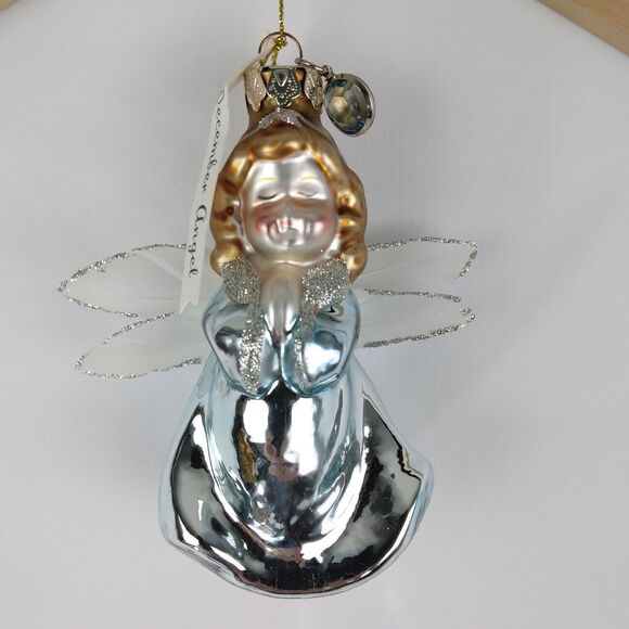 Demdaco Blown Glass December Angel Birthday Ornament The Mercantile Collection - Picture 4 of 11